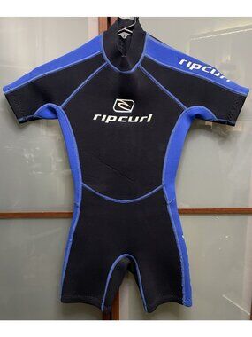 Rip Curl Wetsuit Shorty Kids 6 Black & Blue Swimming Surfing Diving Neoprene